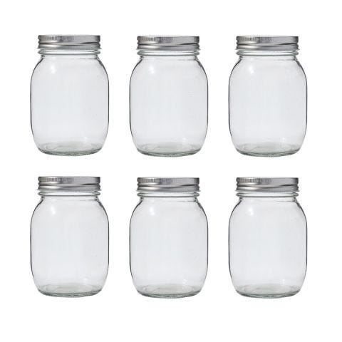 Plaid 16 oz. Glass Jars, 6pc. - 68068B
