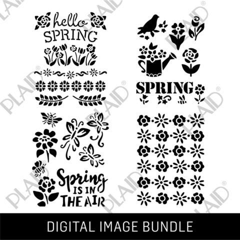 Seasonal Spring Digital Stencil Bundle