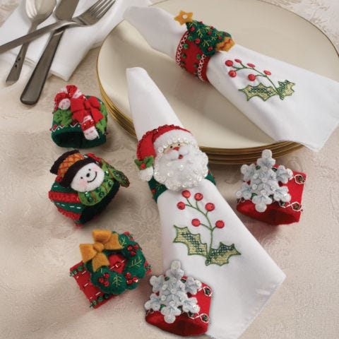 Christmas Napkin Rings - Bucilla Digital Pattern