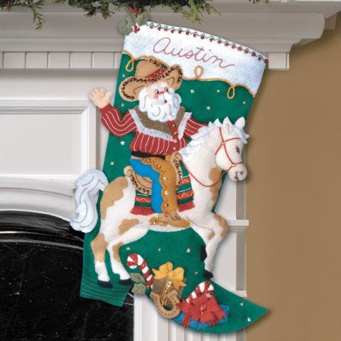 Western Santa - Bucilla Digital Stocking Pattern