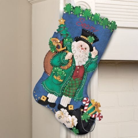 Irish Santa - Bucilla Digital Stocking Pattern