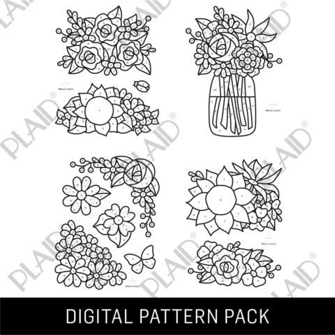 Mixed Florals 1 - Gallery Glass Digital Pattern Pack