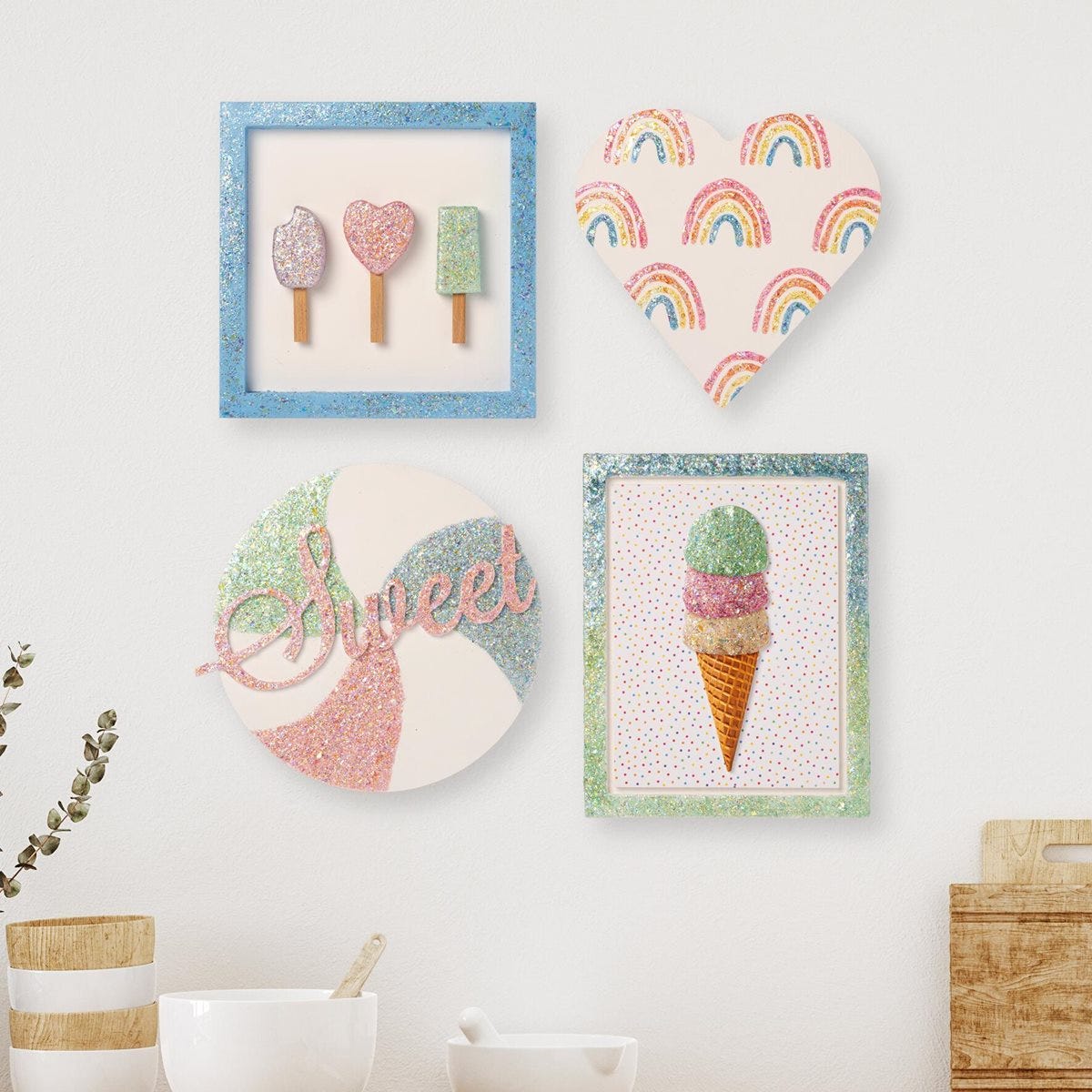 Glitterific Pastel Wall Decor