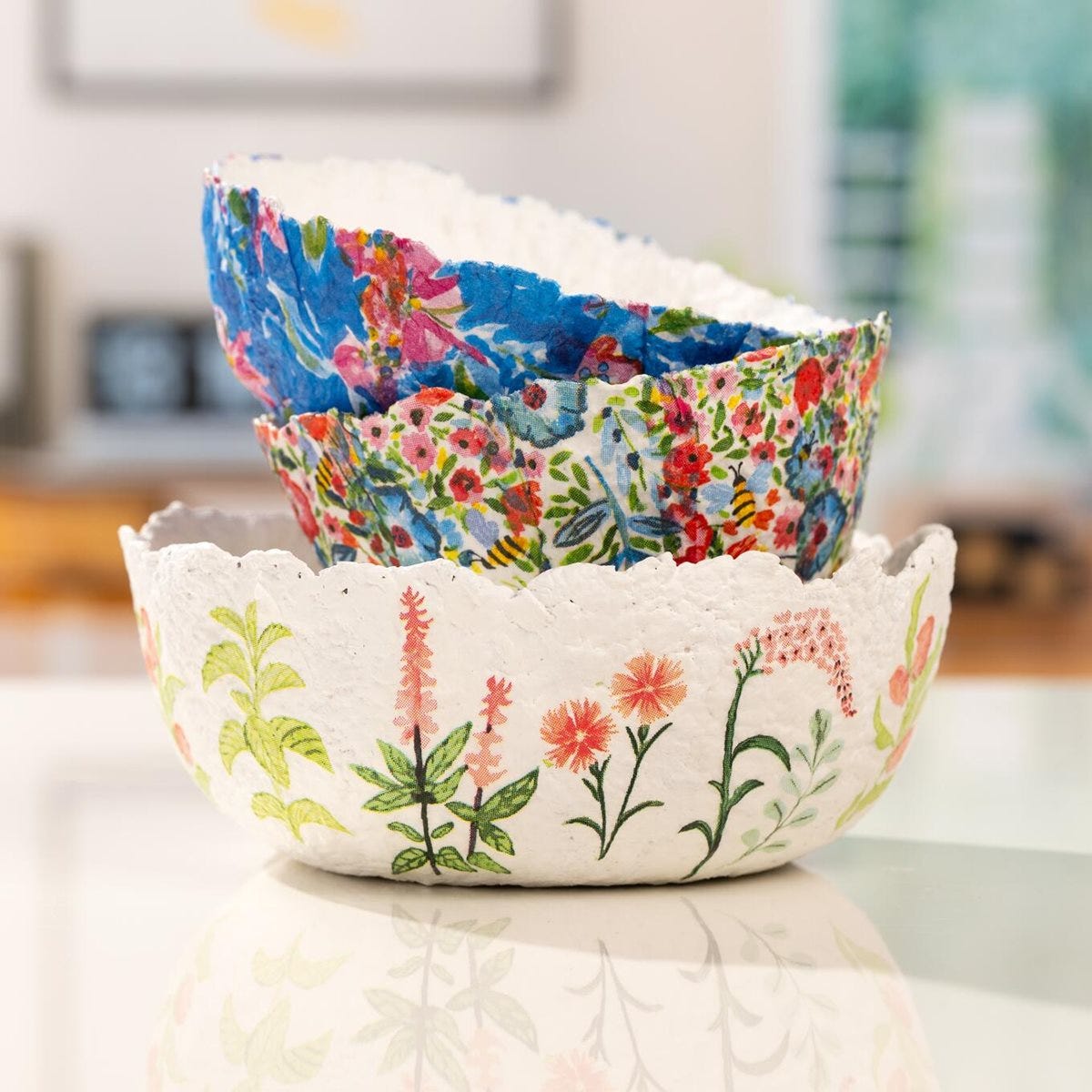 Egg Carton Paper Mache Bowls