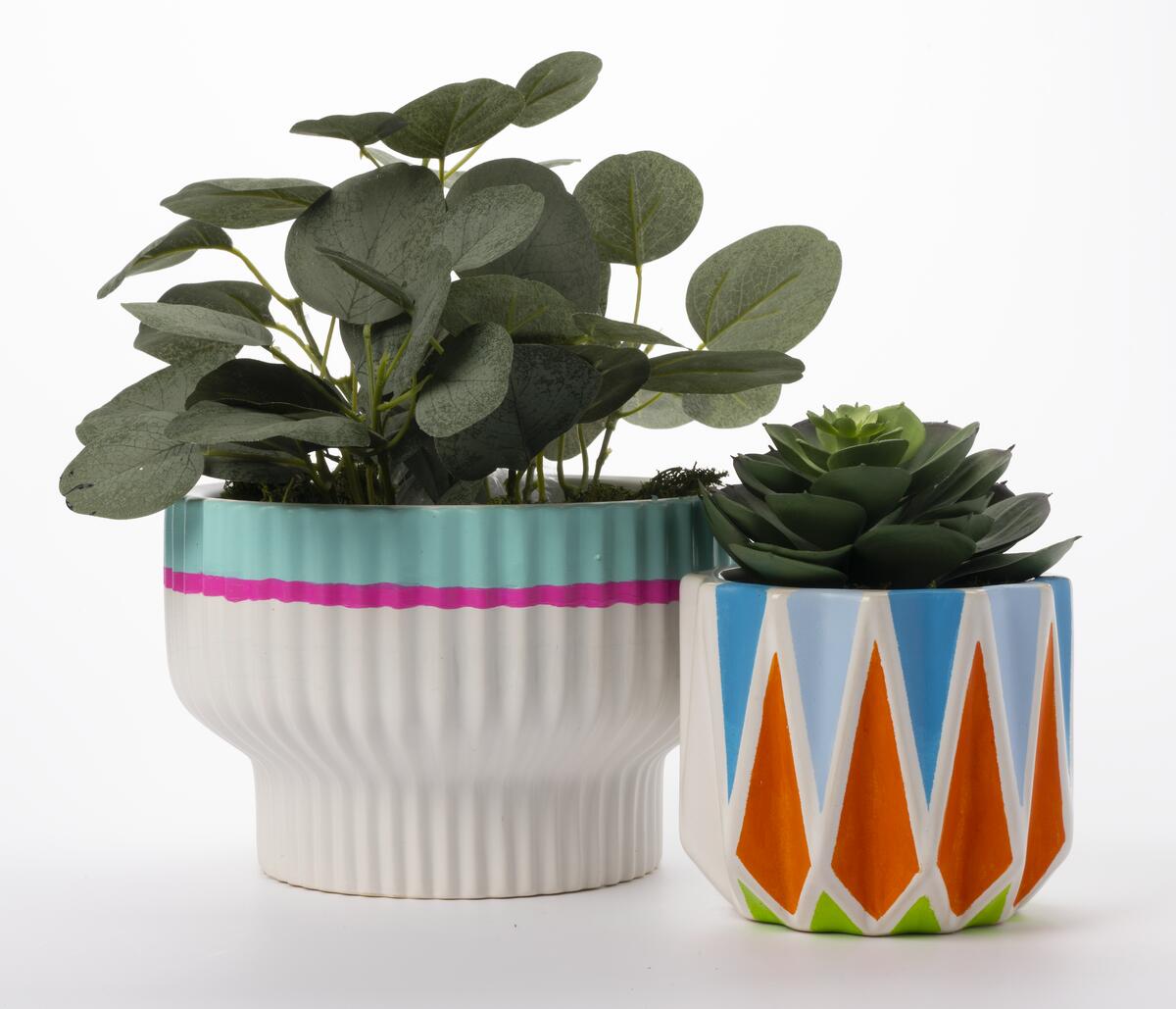 Painted Patio Planters